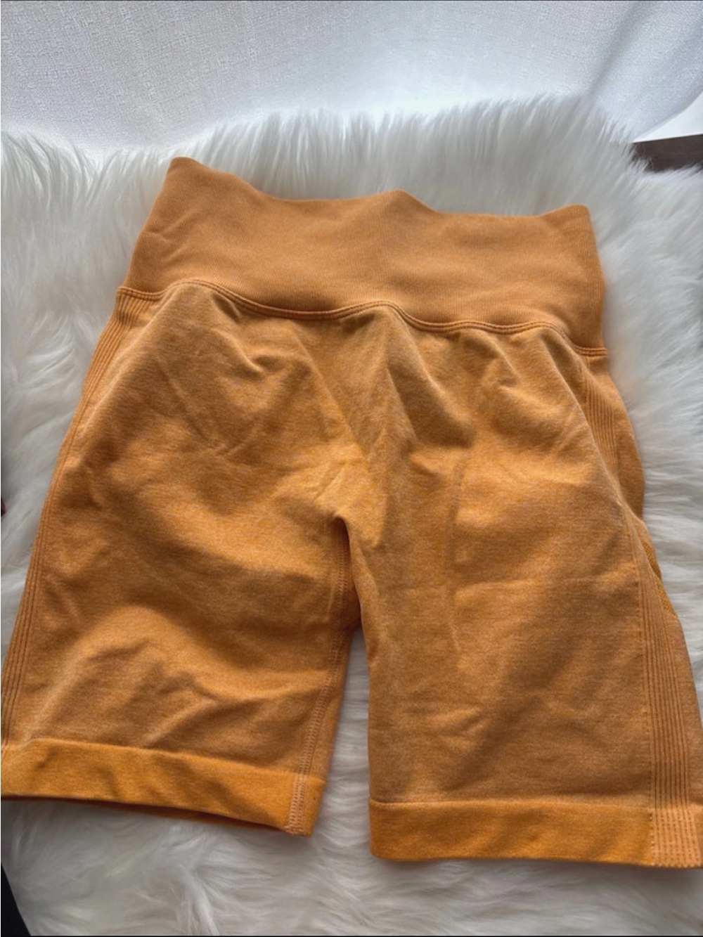 High-Waist Active Shorts in Burnt Orange